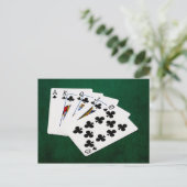 Poker Hands - Royal Flush - Clubs Suit Briefkaart (Staand voorkant)