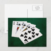 Poker Hands - Royal Flush - Clubs Suit Briefkaart (Voorkant / Achterkant)