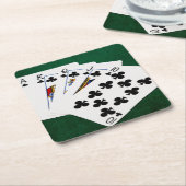Poker Hands - Royal Flush - Clubs Suit Kartonnen Onderzetters (Schuin)