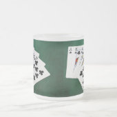 Poker Hands - Royal Flush - Clubs Suit Matglas Koffiemok (Center)
