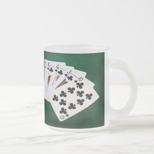Poker Hands - Royal Flush - Clubs Suit Matglas Koffiemok (Rechts)