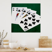 Poker Hands - Royal Flush - Clubs Suit Poster (Keuken)