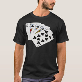 Poker Hands - Royal Flush - Clubs Suit T-shirt