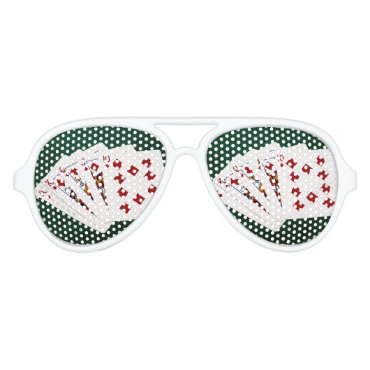 Poker Hands - Royal Flush - Diamonds Suit Aviator Zonnebril (Voorkant)