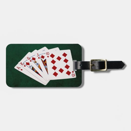 Poker Hands - Royal Flush - Diamonds Suit Bagagelabel (Voorkant horizontaal)