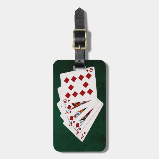 Poker Hands - Royal Flush - Diamonds Suit Bagagelabel (Voorkant verticaal)