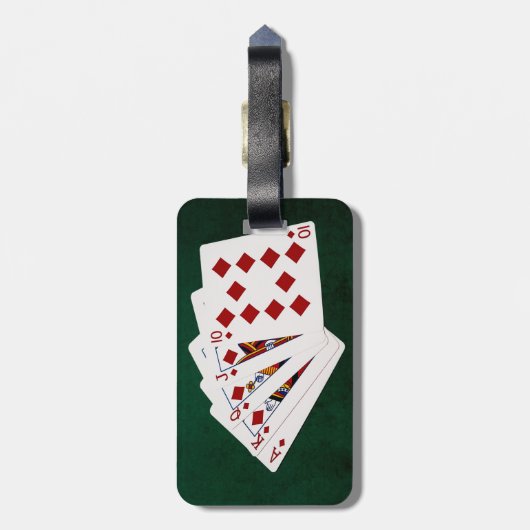 Poker Hands - Royal Flush - Diamonds Suit Bagagelabel (Achterkant verticaal)