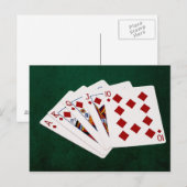 Poker Hands - Royal Flush - Diamonds Suit Briefkaart (Voorkant / Achterkant)