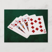 Poker Hands - Royal Flush - Diamonds Suit Briefkaart (Voorkant)
