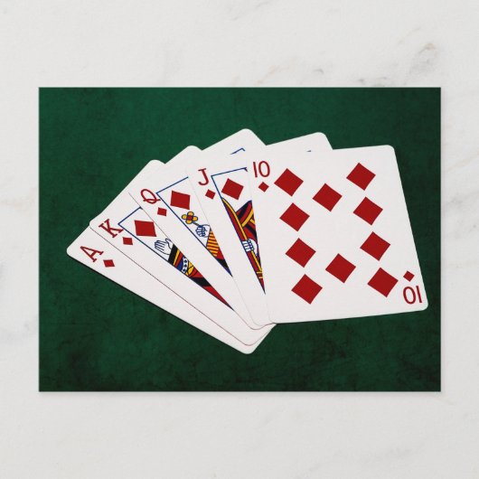 Poker Hands - Royal Flush - Diamonds Suit Briefkaart (Voorkant)