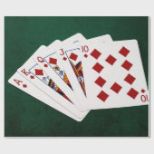 Poker Hands - Royal Flush - Diamonds Suit Cadeaupapier (Vlak)