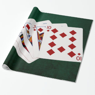 Poker Hands - Royal Flush - Diamonds Suit Cadeaupapier
