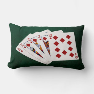 Poker Hands - Royal Flush - Diamonds Suit Kussen