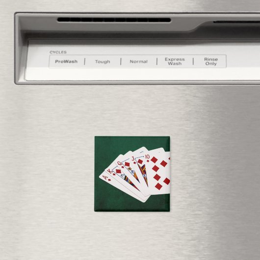 Poker Hands - Royal Flush - Diamonds Suit Magneet (Insitu (Vaatwasser))