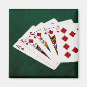 Poker Hands - Royal Flush - Diamonds Suit Magneet (Voorkant)
