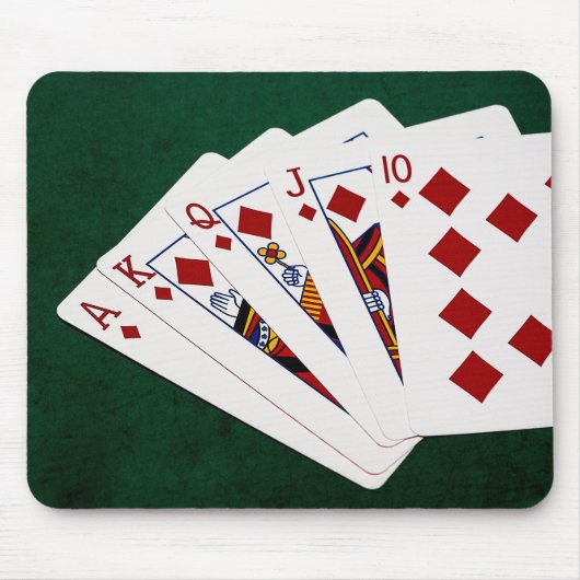 Poker Hands - Royal Flush - Diamonds Suit Muismat (Voorkant)