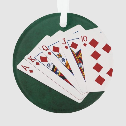 Poker Hands - Royal Flush - Diamonds Suit Ornament (achterkant)