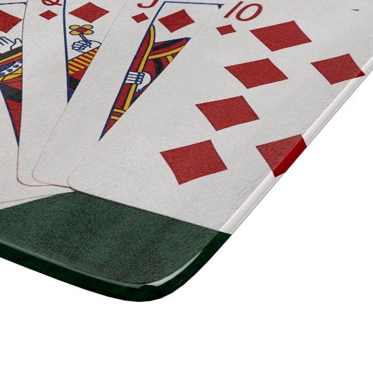 Poker Hands - Royal Flush - Diamonds Suit Snijplank (Hoek)