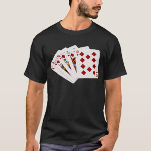 Poker Hands - Royal Flush - Diamonds Suit T-shirt