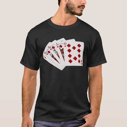 Poker Hands - Royal Flush - Diamonds Suit T-shirt (Voorkant)