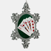 Poker Hands - Royal Flush - Diamonds Suit Tin Sneeuwvlok Ornament (Links)