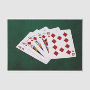 Poker Hands - Royal Flush - Diamonds Suit Tissuepapier