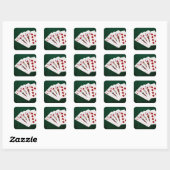 Poker Hands - Royal Flush - Diamonds Suit Vierkante Sticker (Vel)