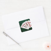 Poker Hands - Royal Flush - Diamonds Suit Vierkante Sticker (Envelop)