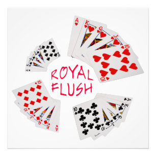 Poker Hands - Royal Flush Foto Afdruk