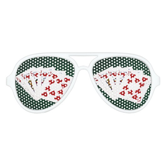 Poker Hands - Royal Flush - Hearts Suit Aviator Zonnebril