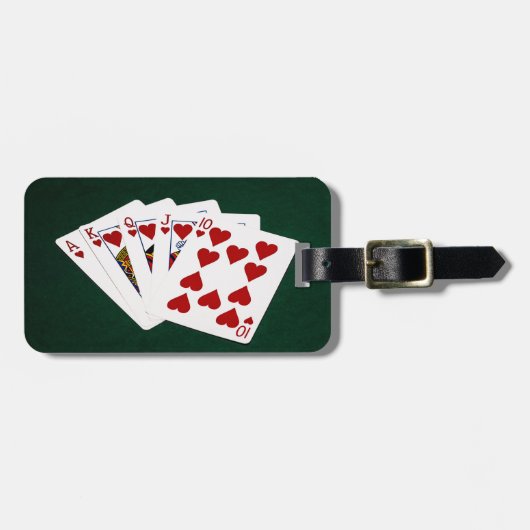Poker Hands - Royal Flush - Hearts Suit Bagagelabel (Voorkant horizontaal)