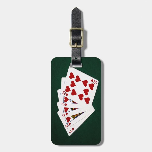 Poker Hands - Royal Flush - Hearts Suit Bagagelabel (Voorkant verticaal)