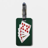Poker Hands - Royal Flush - Hearts Suit Bagagelabel (Achterkant verticaal)