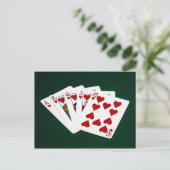 Poker Hands - Royal Flush - Hearts Suit Briefkaart (Staand voorkant)