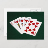 Poker Hands - Royal Flush - Hearts Suit Briefkaart (Voorkant / Achterkant)