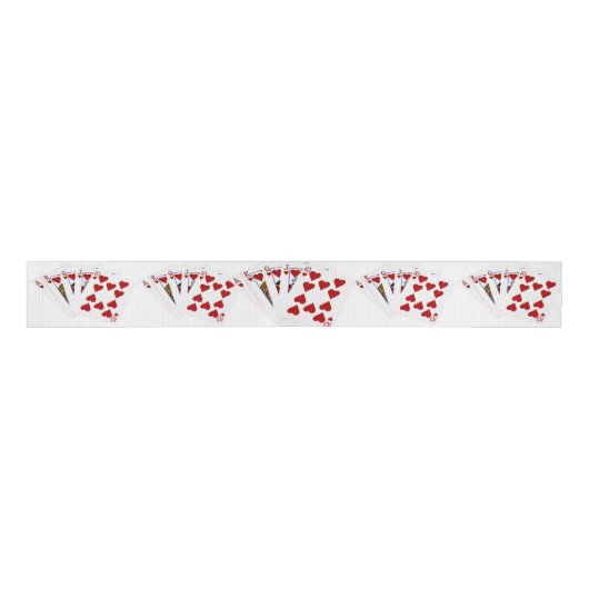 Poker Hands - Royal Flush - Hearts Suit Grosgrain Lint (Voorkant)