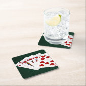 Poker Hands - Royal Flush - Hearts Suit Kartonnen Onderzetters (Insitu)