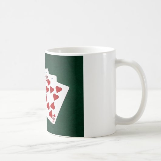 Poker Hands - Royal Flush - Hearts Suit Koffiemok (Rechts)