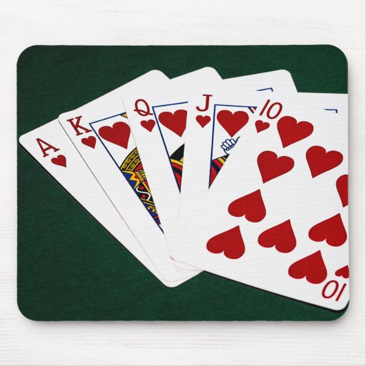 Poker Hands - Royal Flush - Hearts Suit Muismat (Voorkant)