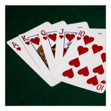 Poker Hands - Royal Flush - Hearts Suit