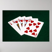 Poker Hands - Royal Flush - Hearts Suit Poster (Voorkant)