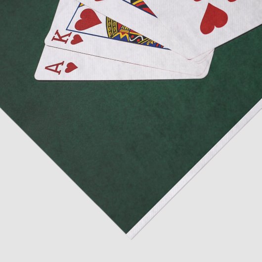 Poker Hands - Royal Flush - Hearts Suit Tissuepapier (Detail)