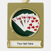 Poker Hands - Royal Flush - Hearts Suit Verguld Banner Ornament (Voorkant)