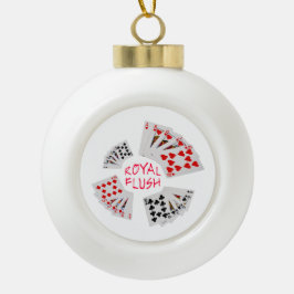 Poker Hands - Royal Flush Keramische Bal Ornament