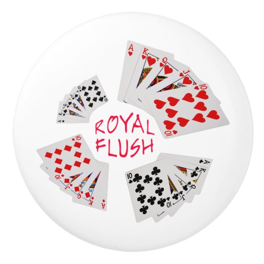 Poker Hands - Royal Flush Keramische Knop (Voorkant)