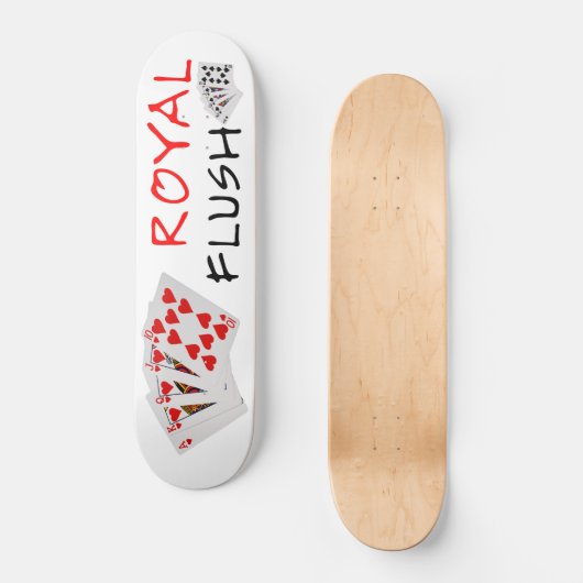Poker Hands - Royal Flush Persoonlijk Skateboard (Voorkant)