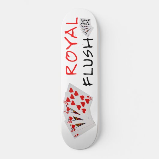 Poker Hands - Royal Flush Persoonlijk Skateboard (Voorkant)