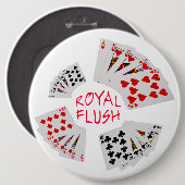 Poker Hands - Royal Flush Ronde Button 6,0 Cm (Voorkant /achterkant)