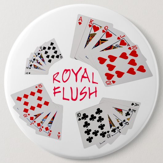 Poker Hands - Royal Flush Ronde Button 6,0 Cm (Voorkant)