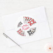 Poker Hands - Royal Flush Ronde Sticker (Envelop)